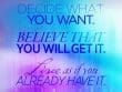 Decide What You Want