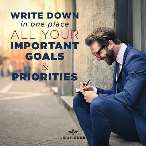 Write Down All Your Important Goals