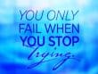 You Only Fail When You Stop Trying